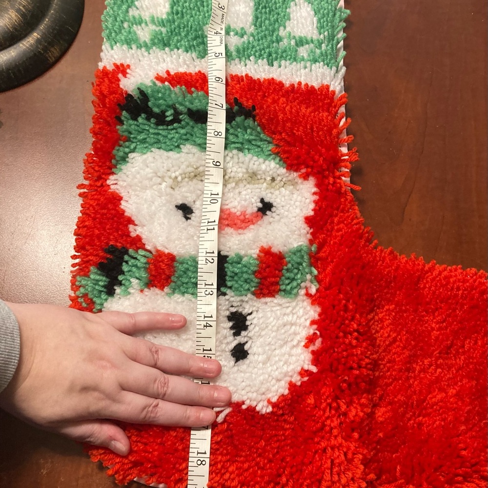 Handmade festive snowman Christmas stocking size large - Picture 4 of 5